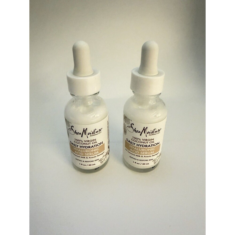 Shea Moisture 100% Virgin Coconut Oil Daily Hydration Hyaluronic Acid Serum x 2